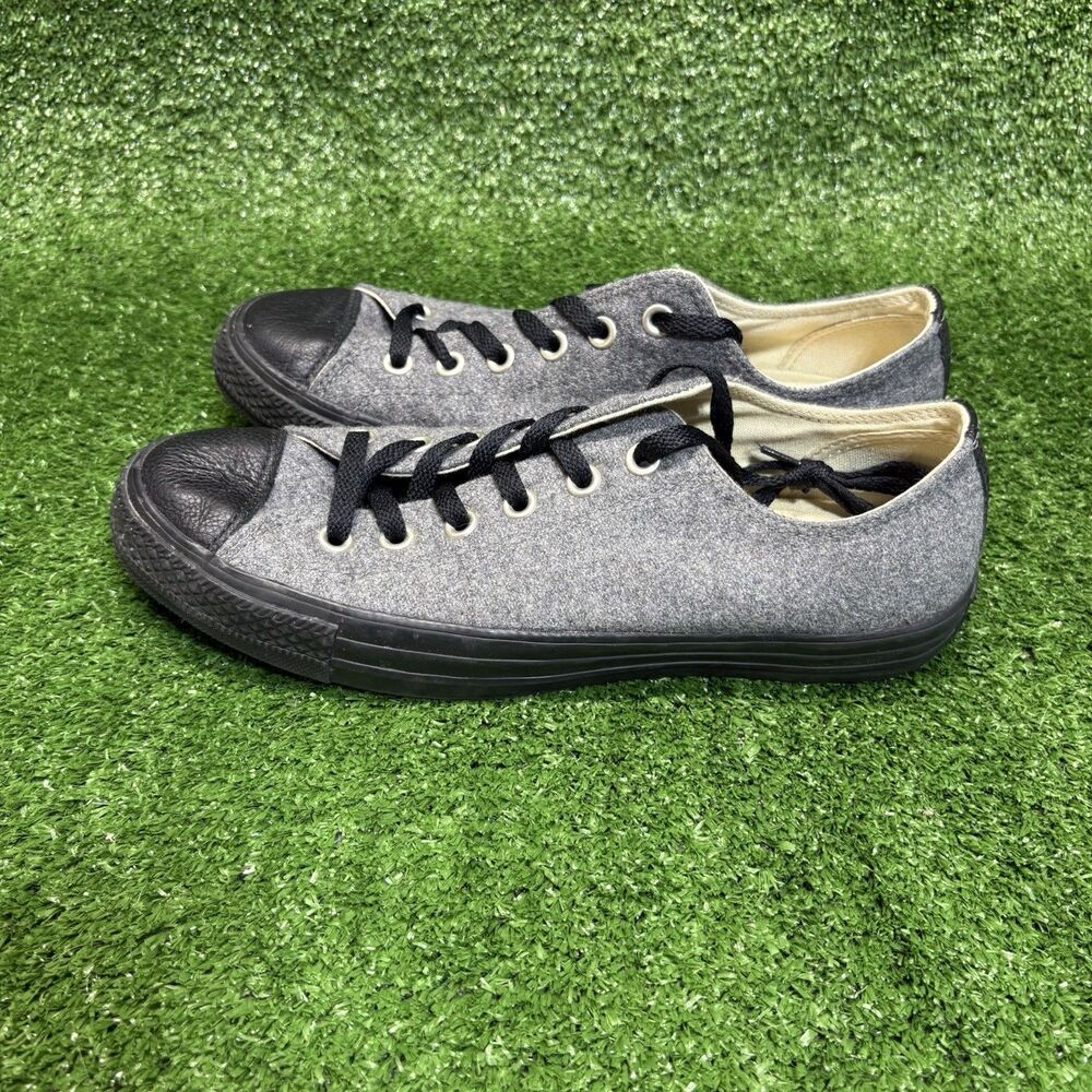 Converse All Star Ox Wizard Shoes Sneakers Mens 8 Womens 10 Gray Wool Low Casual